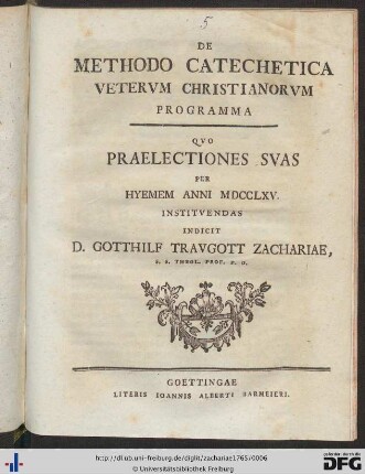 De Methodo Catechetica Vetervm Christianorvm Programma