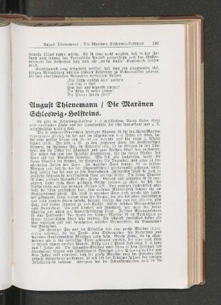 August Thienemann / Die Moränen Schleswig-Holsteins
