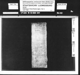 Küchenmeisterrechnungen des Stifts Ellwangen