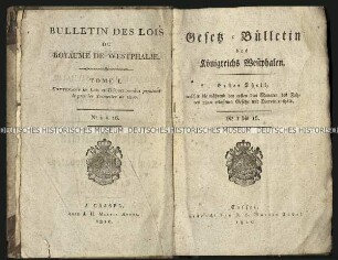 Gesetzessammlung für das Königreich Westfalen 1810