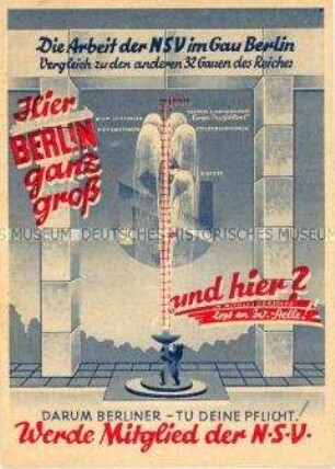Werbepostkarte für den Beitritt in die Nationalsozialistische Volkswohlfahrt (NSV)