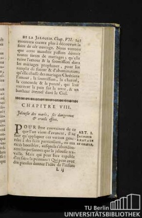 Chapitre VIII. Jalousie des maris, ses dangereux & cruels effets.