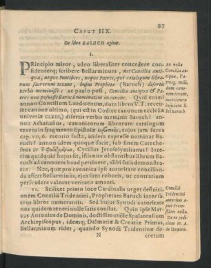 Caput IIX. De libro Baruch agitur.