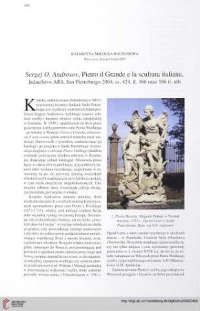 [Rezension von: Sergej O. Androsov, Pietro il Grande e la scultura italiana]
