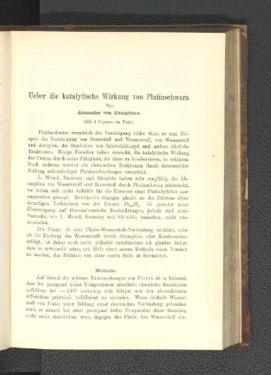 Ueber die katalytische Wirkung von Platinschwarz