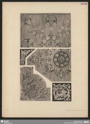 Decorations-Motive zum allgemeinen Gebrauch. Florale Ornamente mit Rosette