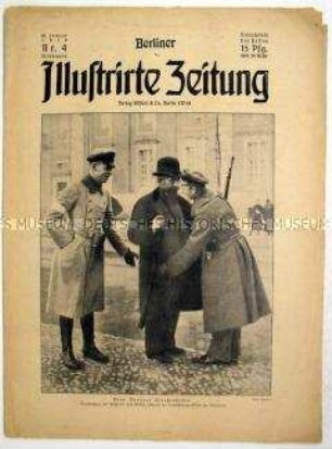 Wochenzeitschrift "Berliner Illustrirte Zeitung" zu Polizeimaßnahmen nach der Niederschlagung des Spartakus-Aufstandes