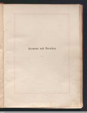 Goethe's Hermann und Dorothea