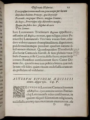 Alterum Eiusdem Ædificii nomen, alÿque usus. Cap. V.