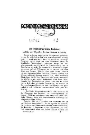 Zur staatsbürgerlichen Erziehung