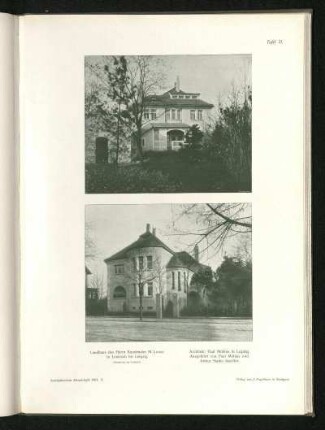 Tafel 71: Landhaus des Herrn Kunstmaler M. Loose in Leutzsch bei Leipzig