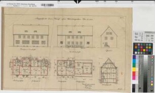 Doppelhaus Form Ulrich ohne Wintergarten Grundrisse, Ansichten 1929 1 : 100 40 x 66 Zeichnung Westfälische Heimstätte Wohngsgesellschaft Münsterland
