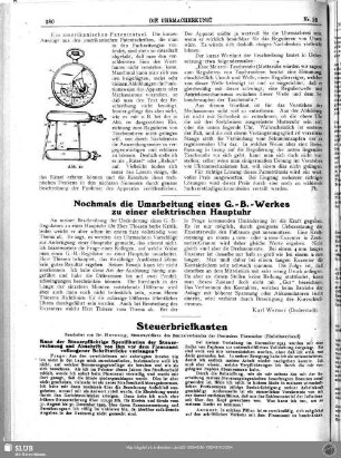 Nochmals die Umarbeitung eines G.-B.-Werkes zu einer elektrischen Hauptuhr