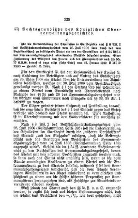 Rechtsgrundsätze des Königlichen Oberverwaltungsgerichtes : [E. Öffentliches Volksschulwesen]
