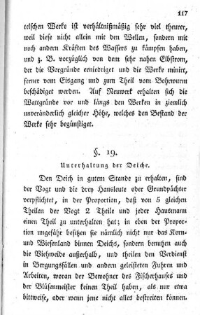 §. 19. Unterhaltung der Deiche.