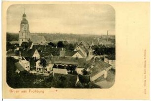 Frohburg. Blick auf die Stadt und Kirche