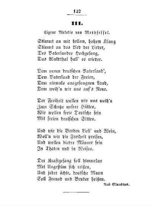 111. Eigene Melodie