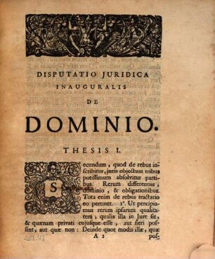 Disp. iur. inaug. de dominio