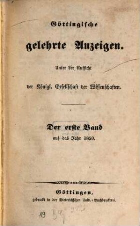 Göttingische gelehrte Anzeigen : unter Aufsicht d. Akademie der Wissenschaften. [112.] 1850, 1