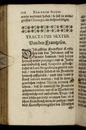 Tractatus Sextus. Von den Frantzosen.