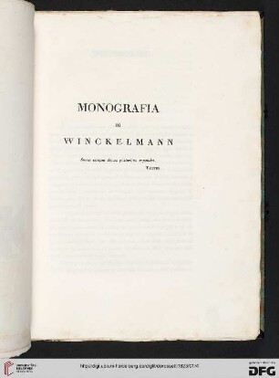 Monografia di Winckelmann