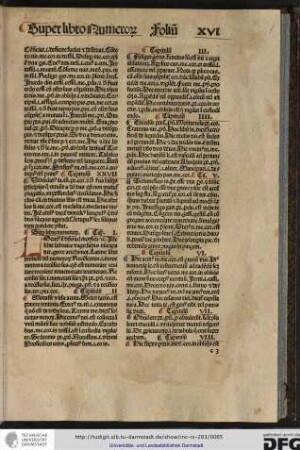 Locutus est dominus ad Moysen etc. Iste liber hebraice vagedabis nuncupatur, grece arichimot, latine liber numeri vel numerorum...
