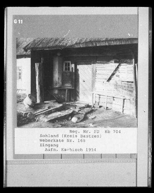 Sohland an der Spree. Weberkate Nummer 168 (19. Jahrhundert?). Eingang