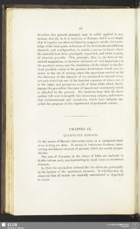 Chapter IX. Quicksilver deposits