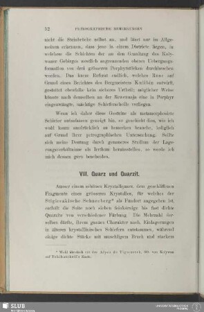 VIII. Quarz und Quarzit