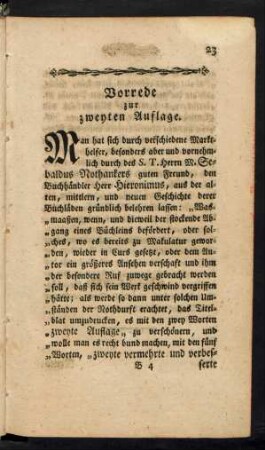 Vorrede zur zweyten Auflage.
