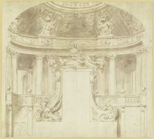 Entwurf zu einem Portal in einer Halle mit einer Kuppel