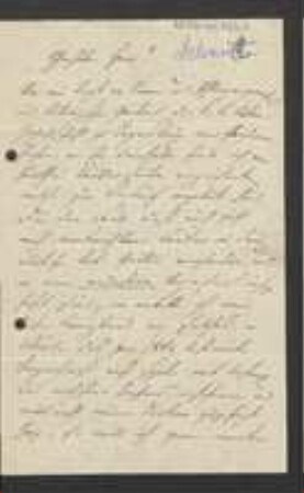 Brief von Schmitt an Unbekannt