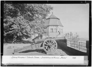 Festung Königstein. Friedrichsburg mit Kanone "Martius"