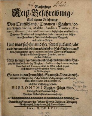 Wahrhafftige Reiß-Beschreibung von Teutschland ...