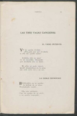 Las tres vagas canciones