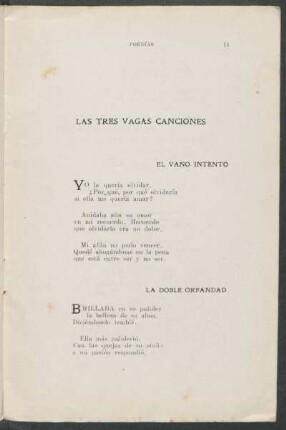 Las tres vagas canciones