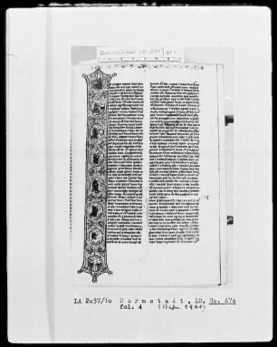 Biblia sacra — Initiale I (n principio) mit acht Bildmedaillons, Folio 4recto