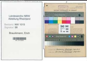 Entnazifizierung Erich Brauckmann , geb. 25.09.1911 (Schneider)