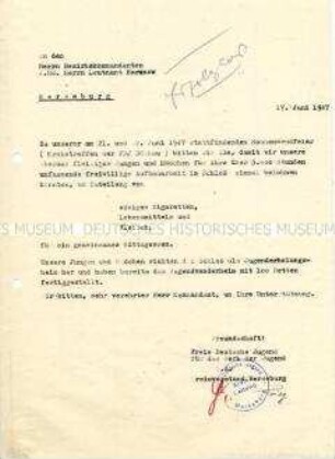 Antrag auf Bereitstellung von zusätzlichen Nahrungs- und genussmitteln
