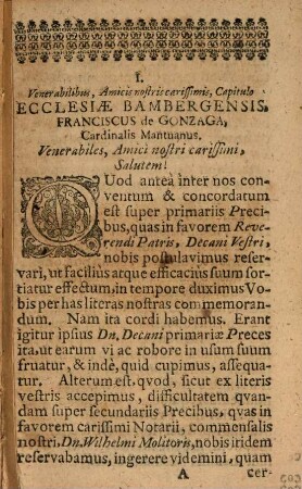 Jesus! Manipulus primus epistolarum singularium, ab heroibus inclutis ac viris illustribus, celebribus ac claris ad diversos diverso tempore scriptarum : quas ex autographois cum censura et approbatione max. venerandae facultatis theologicae Wittebergensis publici iuris fieri