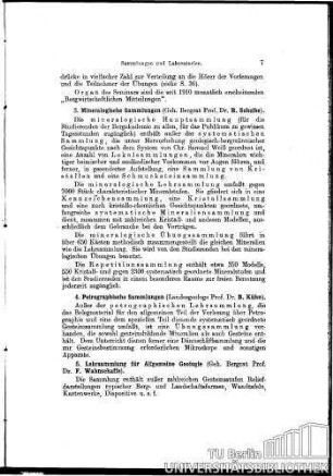 3. Mineralogische Sammlungen