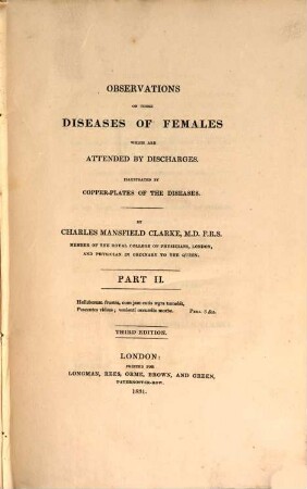 Observations on those diseases of Females which are attended by discharges : illustrated by Copper-Plates. 2