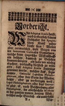 Adeptus fatalis, d.i. Geld! spricht die Welt