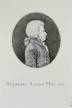 Bildnis des Komponisten und Musikers Wolfgang Amadeus Mozart im Profil