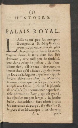 Histoire Du Palais Royal.