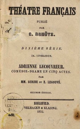 Adrienne Lecouvreur : comédie-drame en cinq actes