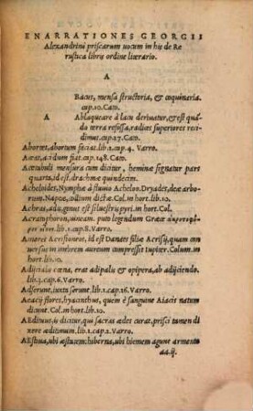 Enarrationes vocum priscarum in Libris de Re Rustica