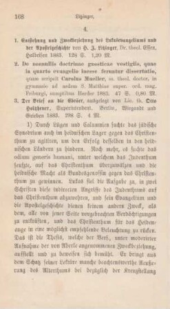 168-174 [Rezension] Litzinger, Hermann Josef, Entstehung und Zweckbeziehung des Lucasevangeliums und der Apostelgeschichte