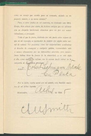 Dedicatoria manuscrita