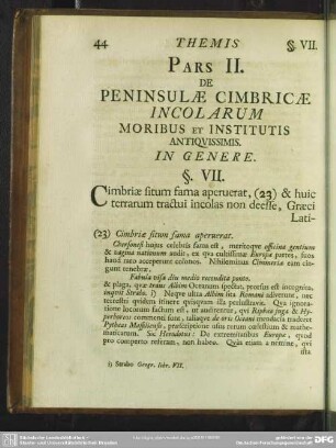 Pars II. De Peninsulae Cimbricae Incolarum Moribus Et Institutis Antiquissimis